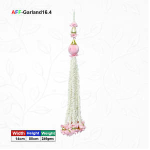 Fleur artificielle Ladi Mogra faite à la main en polyester, décoration suspendue d'intérieur rose AFF-Garland-16.4 Prix Rs.480/pièce Vente en gros - Product Image 1