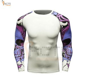 Mejor diseño de los hombres de manga larga Rash Guard venta al por mayor personalizado de fábrica de impresión de logotipo Rash Guard - Product Image 1