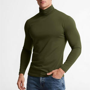 Men <b>Mock</b> <b>Turtleneck</b> Long Sleeve Shirt Custom Fit OEM ODM Cotton Layer Pullover Warm Casual Top Direct Factory Supply - Product Image 2
