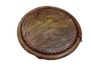 Panier de fruits suspendu pliable de style fleur sculptée de 12 pouces Produit d'artisanat naturel - Product Image 5