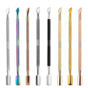 Stainless Steel Dual-End <b>Nail</b> Cuticle Pusher Set Reusable Manicure <b>Tool</b> Kit Double Head Design - Product Image 5