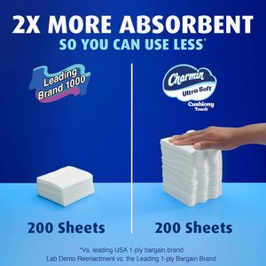 Papel Higiénico Charmin Ultra Soft Cushion Touch, 18 Rollos Mega XL Familiares = 126 Rollos Regulares - Product Image 3