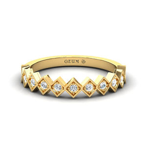 Anillo elegante de oro macizo de 18kt con diamantes reales, joyería fina ODM para mujer, anillo OEM al por mayor a la venta, proveedor indio de joyería - Product Image 1