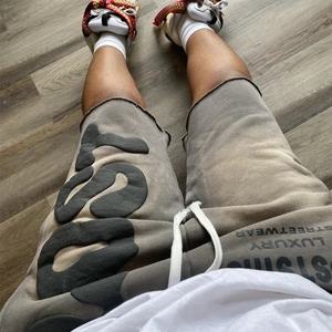 Pantalones cortos lavados con ácido desgastados vintage personalizados para hombre, transpirables, de felpa francesa, de algodón pesado, de lona sólida, High Street Sun Faded - Product Image 6