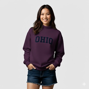 Otoño Invierno Impreso Fleece Casual Triángulo Fraternidad Mock Neck Drop Shoulder Plus Size Sudadera - Product Image 4