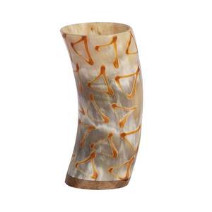 Vaso de cuerno vikingo de 6 \ "de inspiración Medieval auténtica, juego de vino de cerveza, recipiente ceremonial pulido, artesanías naturales, animales - Product Image 3