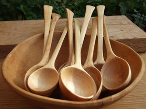 Vaisselle en bois de cuisine naturelle ustensiles de cuisine en bambou cuillère en bois ensemble d'ustensiles de cuisine avec support vente en gros et en ligne - Product Image 3