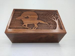 Handcrafted Horse Rider Wooden Cremation <b>Urns</b> for Human Ashes Adult <b>Large</b> Funeral <b>Urn</b> Box Burial for Columbarium - Product Image 6