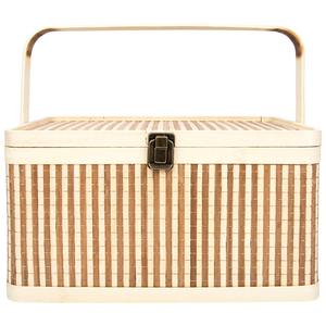 Boîte de rangement en bambou synthétique avec poignée Boîte en bambou faite à la main Décoration de table pour la maison naturelle écologique Vente en gros du Vietnam - Product Image 1