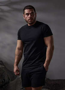 เสื้อยืดแขนแร็กแลนแบบกำหนดเองไซส์ใหญ่พิเศษเสื้อยืดฟิตเนสเข้ารูปผ้าฝ้าย100% กำหนดเองได้สีเรียบหรูเหมาะสำหรับใส่ออกกำลังกายในยิม - Product Image 5