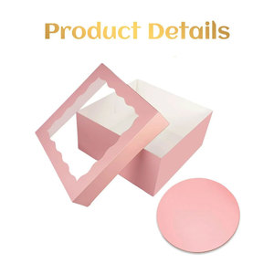 Premium buen precio cartón rígido regalo de boda Donut Macaron caja de papel rosa con ventana transparente plegable hornear amigable - Product Image 4
