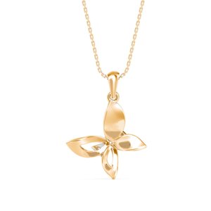 IGI Certified VVS Lab Grown Diamond <b>Butterfly</b> Pendant Necklace For Women In 14k Solid Gold Fine Jewelry Manufacturer From India - Product Image 4