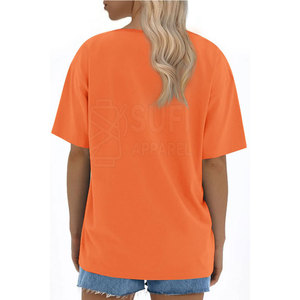 T-shirt décontracté pour femme, taille plus, surdimensionné, uni, confortable, respirant, 100% coton, personnalisable - Product Image 3