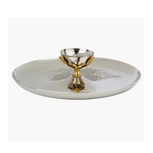 Venta al por mayor de múltiples tamaños de acero inoxidable martillado flor dorada ensalada sopa chips de lujo y tazón de inmersión - Product Image 1