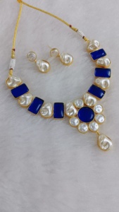 <b>Mother</b> <b>Pearl</b> Handicraft Modern Fusion Necklace Set Stylish Choker with Heavy Brass Customized Unique Design Fashion Jewelry - Product Image 5