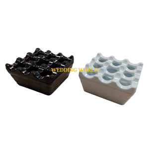 Cendrier en bois à neuf trous de qualité supérieure cendrier design fait à la main forme carrée cendrier en métal en gros - Product Image 4