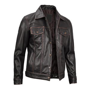 High Quality Customized Logo Leather Jacket Fashion Whole Selling Price Clothing Windproof Heavy Duty Leather Jacket for Men - Product Image 4