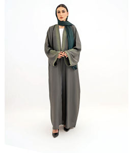 Muslim Women's <b>Dress</b> Silky Viscose Open front <b>Kaftan</b> Turkish Islamic Abayas jilbab - Product Image 5