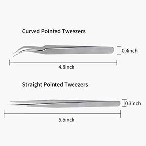 Volume Nail Art Lash Tweezer Pince Nipper Case Cleaner Applicator Extension Make Up Tools Sticker 90 Degree Eyelash Tweezers - Product Image 3