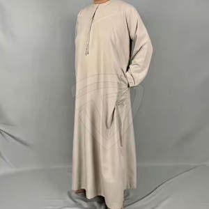 <b>Men</b> Thawb Islamic Wear Traditional Muslim Dress Cotton Fabric Modest <b>Men</b> <b>Thobe</b> Style Custom Design OEM - Product Image 4