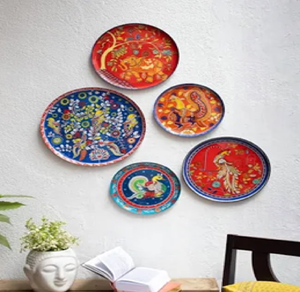 Exquisite single blue ceramic <b>plate</b> featuring an intricate <b>Turkish</b> floral splash pattern, a captivating piece at <b>Wholesale</b> price - Product Image 5