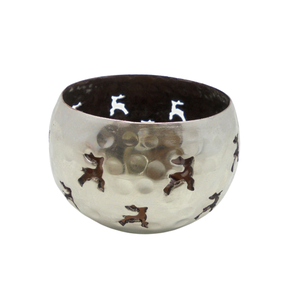 Recién llegado, soporte votivo redondo de hierro decorativo de Navidad, tarro de vela de níquel negro para decoración de sala de estar y Mesa - Product Image 2