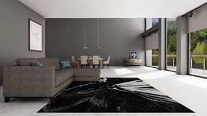 Alfombras de área de lana persa de estilo moderno, anudadas a mano, con patrón abstracto, de pelo medio, ecológicas, para sala de estar, bar y ejercicio - Product Image 6