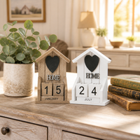 Calendrier de bureau hexagonal en bois peint, écologique et créatif, pour Noël, ornement perpétuel, tableau de compte à rebours, logo personnalisable, cadeau