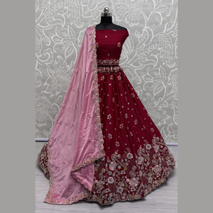 Impresionante lanzamiento nuevo diseñador diente de león bordado boda desgaste Lehenga colecciones fabricante por Royal Export en Surat - Product Image 2
