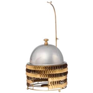 Plat de service rond en acier inoxydable de qualité supérieure au design moderne, doré, pour buffet, réchaud alimentaire pour mariage, fête et fournitures de restauration hôtelière - Product Image 2