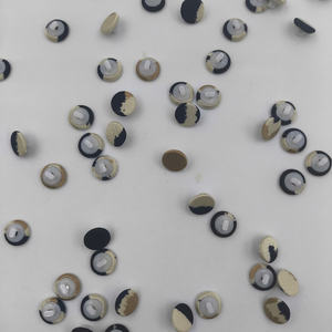 16L Eco-Friendly Faded Floral Flat <b>Button</b> Vintage Style Fabric-<b>Covered</b> Resin Black Color - Product Image 3