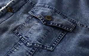 Chaqueta Vaquera Entallada de Moda Urbana para Hombre, Talla Europea 2025, con Forro de Lana Azul Claro y Negro, Abrigo Cálido de Invierno, Material Grueso - Product Image 4