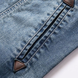 Pakistan Made Custom Men's Vintage Denim Jacket Polyester/Cotton Blend Breathable Winter Outdoor Jacket OEM Service Available - Product Image 1