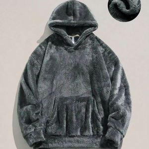 Sudadera de hombre con media cremallera, forro polar, cálida, cómoda, de manga larga, para estar en casa o ir al gimnasio. - Product Image 1