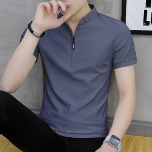 Camiseta de manga corta OEM con diseño de logotipo personalizado para hombre, camiseta de manga corta con cuello levantado para hombre y POLO para parejas, ropa superior - Product Image 5