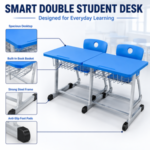 Meubles de classe modernes et abordables, ensemble table et chaise en bois, design ergonomique, combo pour les élèves du lycée, confort optimal - Product Image 2