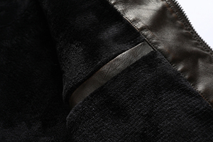 Chaqueta de invierno ajustada táctica de calle para hombre, cortavientos informal, prendas de vestir, cuero PU, cuello levantado, forro polar para - Product Image 6