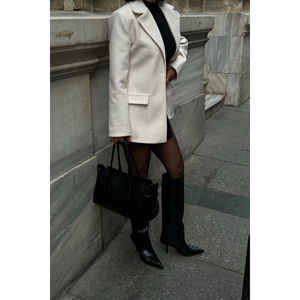 Chaqueta Blazer de un Solo Botón para Mujer, Color Piedra, Marca FOX FABRIC - Product Image 5