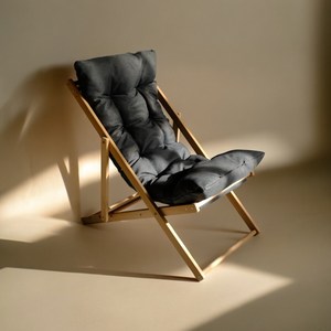 Silla Plegable Aira, Silla Reclinable Tipo Chaise Longue con Cojín Suave, Ángulo Ajustable, Asiento de Descanso para Sala de Estar - Product Image 2