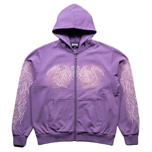 PRO ENTERPRISES Sweat à capuche court zippé à col roulé pour femme, avec logo frontal, en tissu éponge 100% coton 400 GSM - Product Image 1