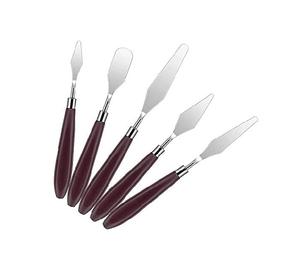 ชุดมีดปาดครีมเค้กสแตนเลส5ชิ้นชุดมีดสำหรับศิลปินเค้กไม้พายช็อคโกแลตชุดเครื่องมืออบเค้กไม้พาย - Product Image 1