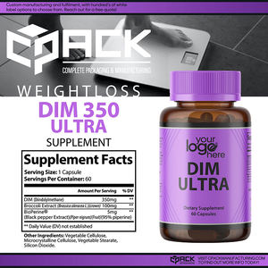 Enorme exigido Mejor calidad Etiqueta privada DIM Ultra 350mg Suplemento dietético Cápsulas Botellas de 60 cápsulas Una solución LLC EE. UU. - Product Image 3