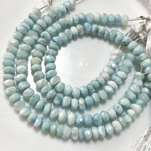 Perles en forme de rondelle à facettes en Larimar naturel de haute qualité 6-6.5MM 6 pouces ASP GEMS prix usine couleur verte pour la fabrication de bijoux - Product Image 2