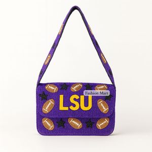 Bolso de lentejuelas hecho a mano LSU a la moda, bolso cruzado con cuentas para eventos deportivos y portones traseros - Product Image 2