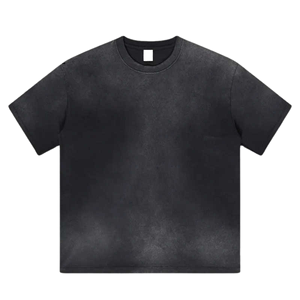 T-shirt Streetwear de style vintage lavé à l'acide pour hommes de qualité supérieure 230GSM coton personnalisé Logo imprimé surdimensionné uni coupe lourde longue longueur - Product Image 6