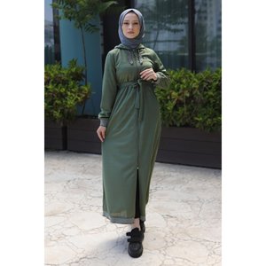 Mega Merchant - Abrigos, Chaquetas y Gabardinas Modestas con Cierre para Mujer, Detalle de Cadena, Estilo Abaya para Uso Diario - Product Image 1