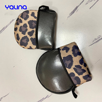 Gant autobronzant léopard en velours double face applicateur de tanneur de lotion d'été de marque privée