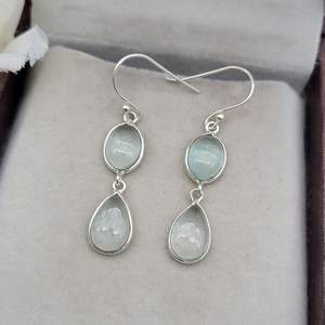 Pendientes Colgantes de Aguamarina, Plata de Ley, Joyería Hecha a Mano, Regalo de Piedra Natal de Marzo para Mujer, Venta al por Mayor - Product Image 5