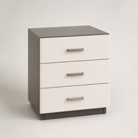 Table de Chevet Moderne Minimaliste 2026 à 3 Tiroirs, Luxe Blanc, Bois, Cuir, Métal, Verre, Faite à la Main, Écologique, pour Appartement