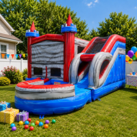 Grand château gonflable avec toboggan, combo de saut pour enfants de qualité commerciale avec zone de saut spacieuse, équipement de jeu extérieur